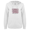 Thumbnail image for  ENZA Womens White V Notch Raw Edge Fleece Hoodie
