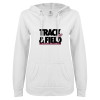 Thumbnail image for  ENZA Womens White V Notch Raw Edge Fleece Hoodie