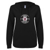 Thumbnail image for  ENZA Womens Black V Notch Raw Edge Fleece Hoodie
