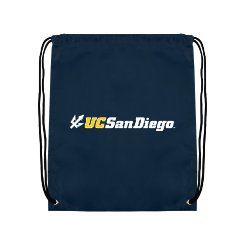  Navy Drawstring Backpack - UC San Diego Primary Mark