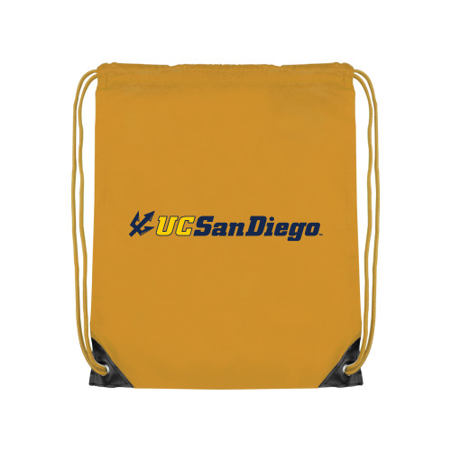  Gold Drawstring Backpack - UC San Diego Primary Mark