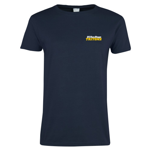  Womens Short Sleeve Navy Tee - UC San Diego Tritons Mark