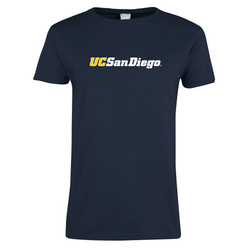  Womens Short Sleeve Navy Tee - UC San Diego Wordmark