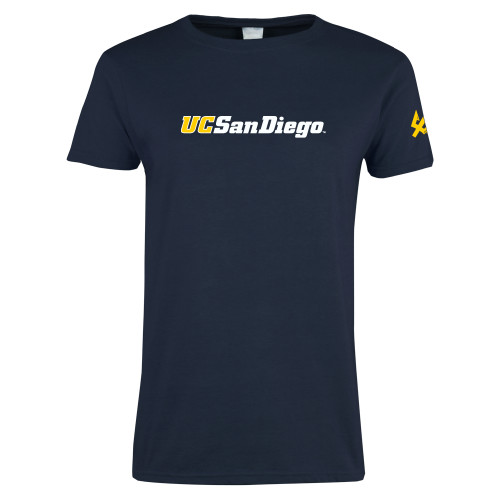  Womens Short Sleeve Navy Tee - UC San Diego Wordmark