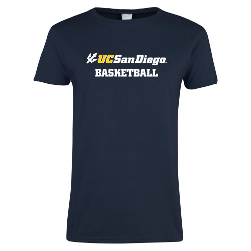  Womens Short Sleeve Navy Tee - Basketball