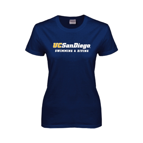  Womens Short Sleeve Navy Tee - Swimming & Diving