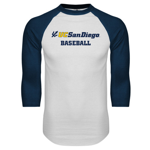  White/Navy Raglan Baseball T Shirt - Baseball