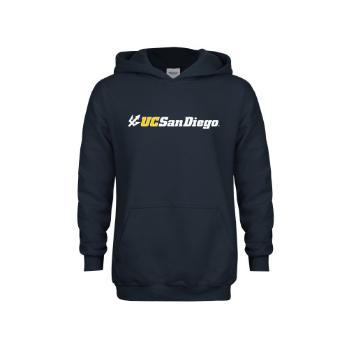  Youth Navy Fleece Hoodie - UC San Diego Primary Mark