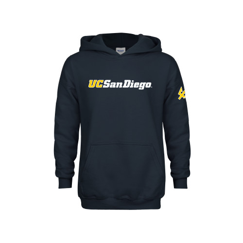  Youth Navy Fleece Hoodie - UC San Diego Wordmark