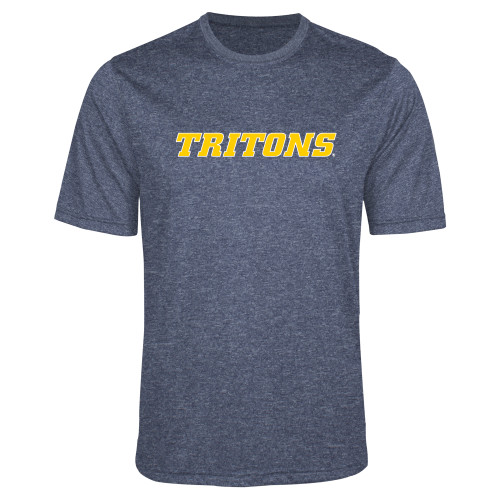  Navy Heather Performance Contender Tee - Tritons Wordmark