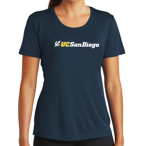  Womens Navy Performance Tee - UC San Diego Primary Mark