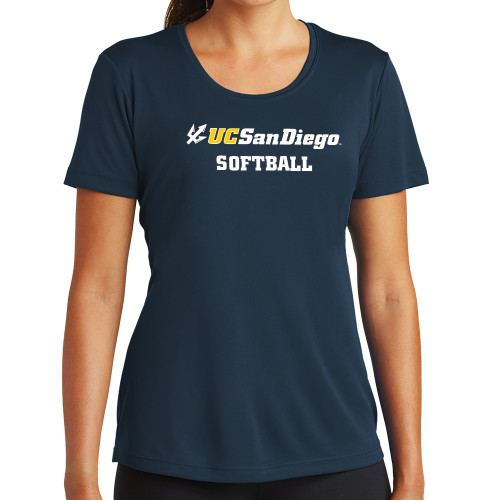  Womens Navy Performance Tee - Softball