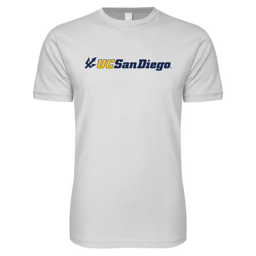  Next Level White SoftStyle T Shirt - UC San Diego Primary Mark
