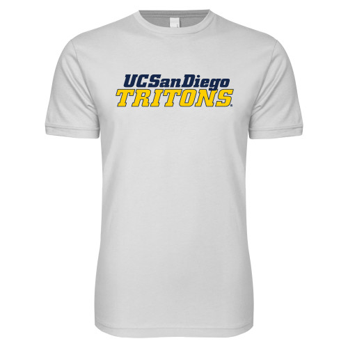  Next Level White SoftStyle T Shirt - UC San Diego Tritons Mark