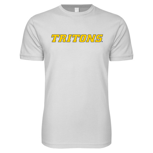  Next Level White SoftStyle T Shirt - Tritons Wordmark