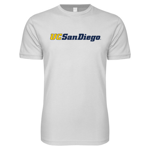  Next Level White SoftStyle T Shirt - UC San Diego Wordmark