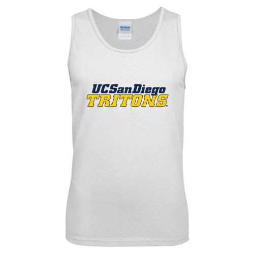 White Tank Top - UC San Diego Tritons Mark