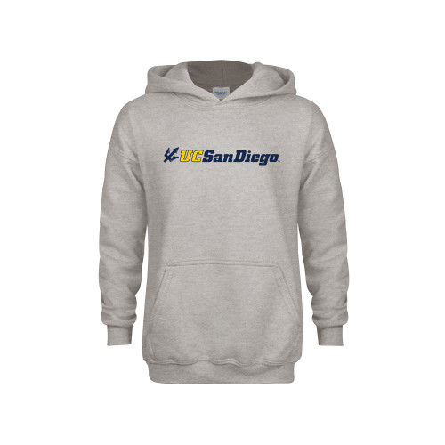  Youth Grey Fleece Hood - UC San Diego Primary Mark