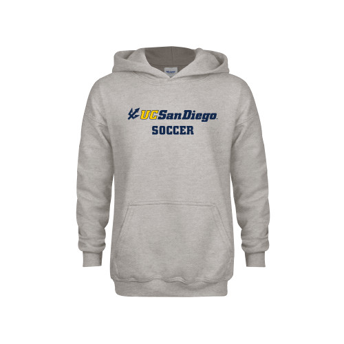  Youth Grey Fleece Hood - Soccer
