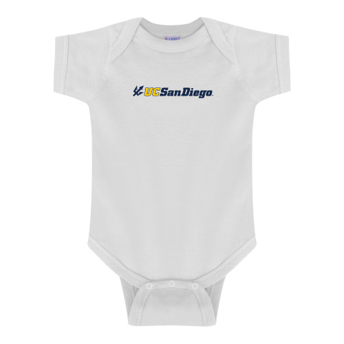  White Infant Onesie - UC San Diego Primary Mark