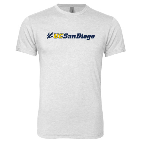  Next Level Heather White Triblend Tee - UC San Diego Primary Mark