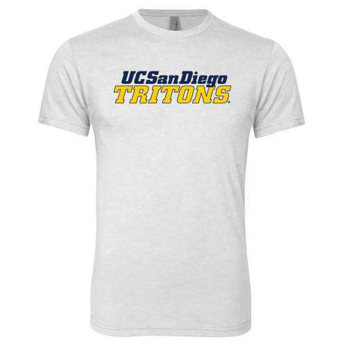  Next Level Heather White Triblend Tee - UC San Diego Tritons Mark