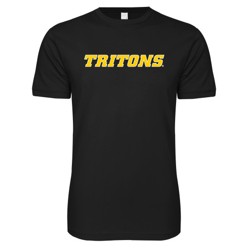  Next Level Black SoftStyle T Shirt - Tritons Wordmark