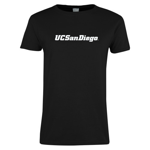  Womens Black Short Sleeve Tee - UC San Diego Wordmark