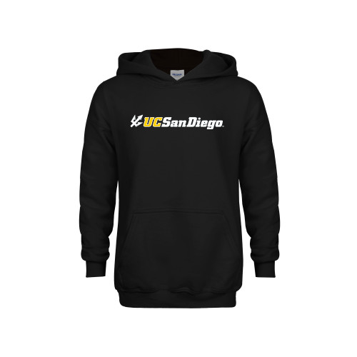  Youth Black Fleece Hoodie - UC San Diego Primary Mark