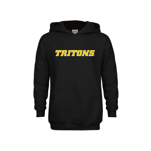  Youth Black Fleece Hoodie - Tritons Wordmark