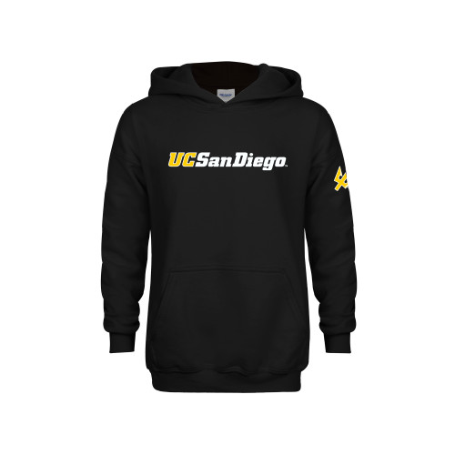  Youth Black Fleece Hoodie - UC San Diego Wordmark