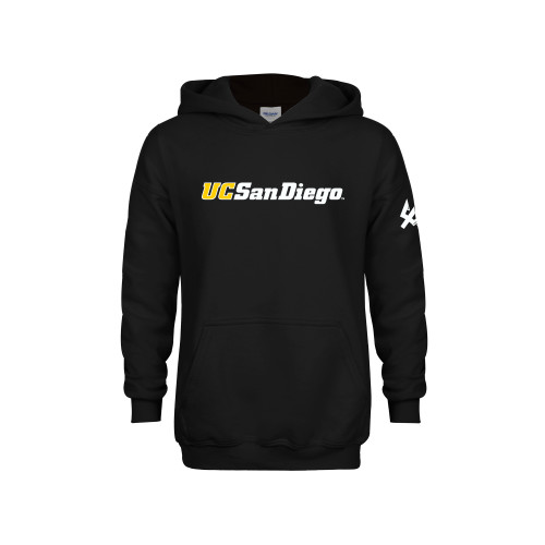  Youth Black Fleece Hoodie - UC San Diego Wordmark