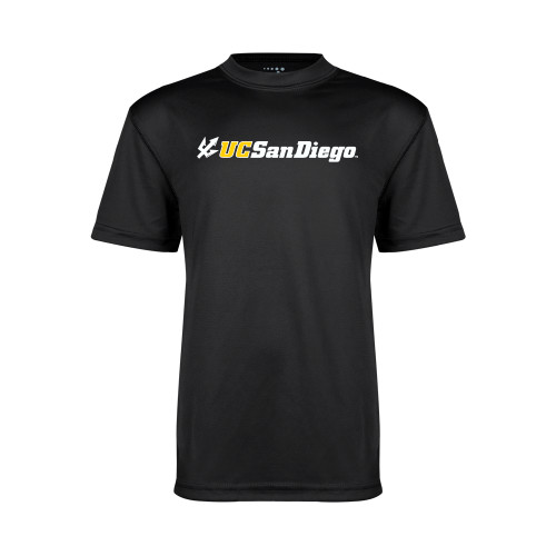  Youth Performance Black Tee - UC San Diego Primary Mark