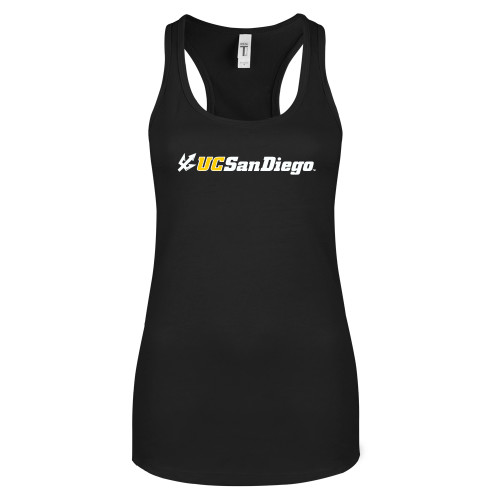  Next Level Womens Black Racerback Tank  - UC San Diego Primary Mark