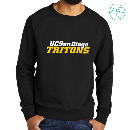 Allmade Black Organic French Terry Crewneck Sweatshirt - UC San Diego Primary Mark