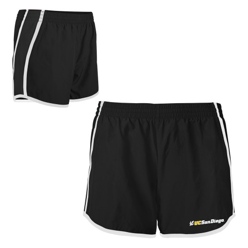  Womens Black/White Team Short - UC San Diego Primary Mark