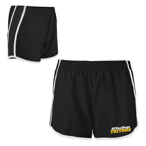  Womens Black/White Team Short - UC San Diego Tritons Mark