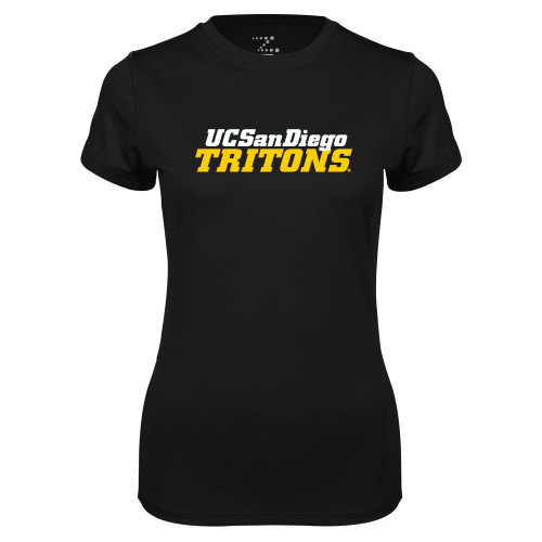  Womens Black Performance Tee - UC San Diego Tritons Mark