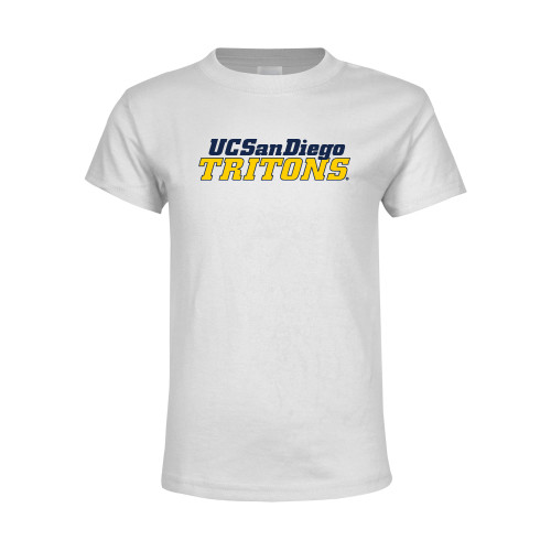  Youth White T Shirt - UC San Diego Tritons Mark