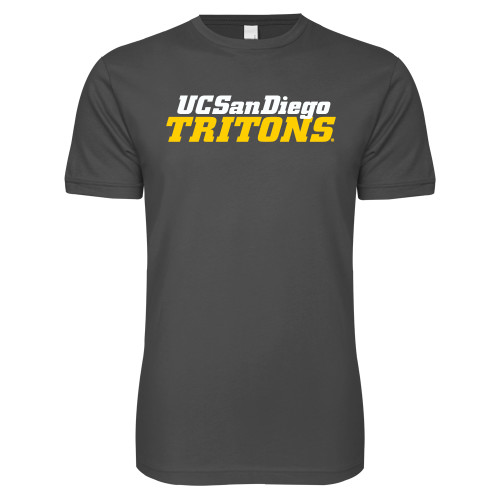  Next Level Charcoal SoftStyle T Shirt - UC San Diego Tritons Mark