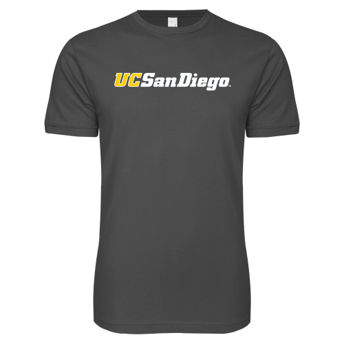 Next Level Charcoal SoftStyle T Shirt - UC San Diego Wordmark
