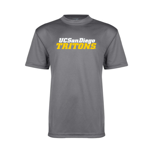  Youth Performance Grey Concrete Tee - UC San Diego Tritons Mark