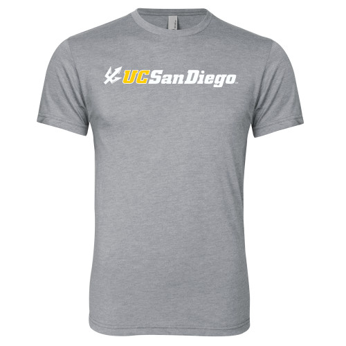  Next Level Heather Grey Triblend Tee - UC San Diego Primary Mark