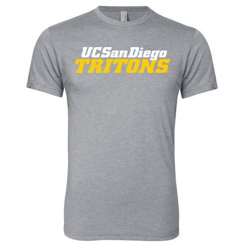  Next Level Heather Grey Triblend Tee - UC San Diego Tritons Mark