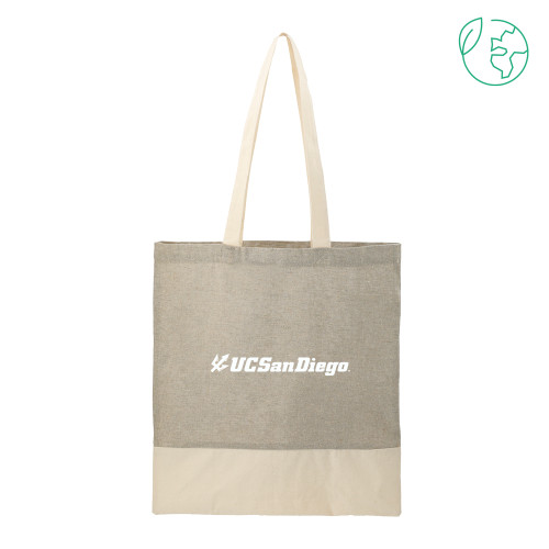  Split Recycled Grey Cotton Twill Convention Tote - UC San Diego Primary Mark
