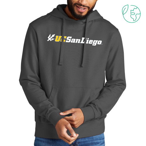  Allmade Dark Grey Organic French Terry Pullover Hoodie - UC San Diego Primary Mark