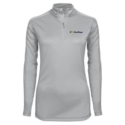  Syntrel Womens Platinum Interlock 1/4 Zip - UC San Diego Primary Mark