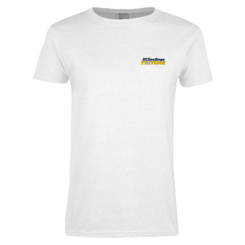  Womens White Short Sleeve Tee - UC San Diego Tritons Mark