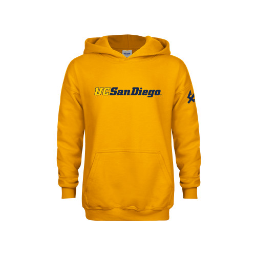  Youth Gold Fleece Hoodie - UC San Diego Wordmark
