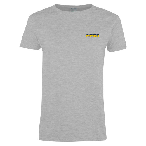  Womens Grey Short Sleeve Tee - UC San Diego Tritons Mark